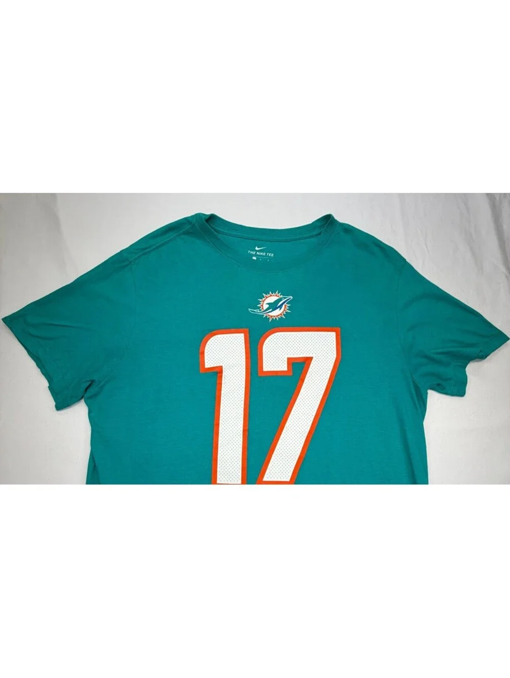 Nike Men's T-Shirt Miami Dolphin 17 Waddle NFL  Crew Neck Size Large Green